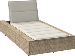 vidaXL - Ligbed - met - zwevend - kussen - poly - rattan - beige