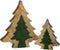 J-Line decoratie Kerstboom Puzzel - hout - groen/naturel - large