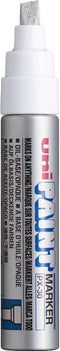 UNI Paint PX-30 Zilver/Chrome Paint Marker - 4 - 8,5 mm Beitelpunt - Verfstift Op Oliebasis, Geschikt Voor Vele Ondergronden Zoals; Glas, Papier, Ceramiek, Plastic of Metaal