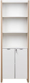 JOHNSON - Boekenkast met locker - Lichthout/Wit - Vezelplaat