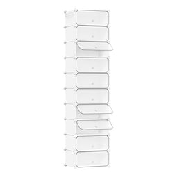 Woltu Schoenenkast met 10 Compartimenten Wit 40 x 30 x 170 cm