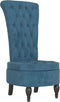 vidaXL - Stoel - hoge - rugleuning - met - knopen - fluweel - blauw