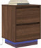 vidaXL - Nachtkastje - met - LED-verlichting - 38x34x50 - cm - bruin - eiken