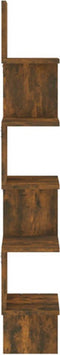vidaXL - Hoekwandschap - 20x20x127,5 - cm - bewerkt - hout - gerookt - eikenkleurig