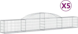 vidaXL - Schanskorven - 5 - st - gewelfd - 300x30x40/60 - cm - gegalvaniseerd - ijzer