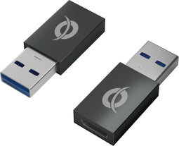 Conceptronic DONN10G - USB-A naar USB-C OTG Adapter - 10Gbps - Zwart (2 stuks)