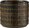 J-Line bloempot Streep - keramiek - zwart/bruin - large - Ø 17 cm