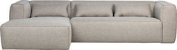 WOOOD Bean Hoekbank Incl. Kussens Links - Grijs -73x305x96