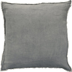 J-Line kussen Stonewashed - linnen - blauwgrijs