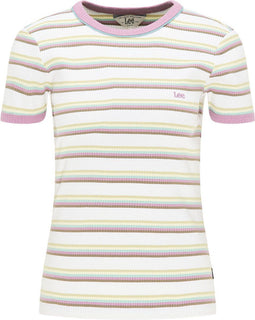 LEE Dames Stripe Tee - T-shirt - Maat M - Groen (2022)