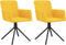vidaXL - Eetkamerstoelen - draaibaar - 2 - st - fluweel - geel