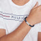 Tommy Hilfiger TJ2790480 - Heren Armband - Leren armband met stalen tussenstuk - Blauw - 19 cm lang