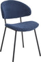 KIANA - Eetkamerstoel set van 2 - Donkerblauw - Stof