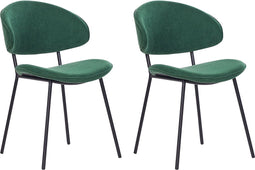 KIANA - Eetkamerstoel set van 2 - Donkergroen - Polyester