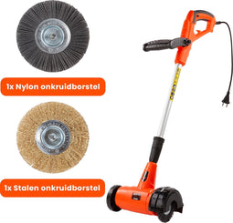 Kibani elektrische onkruidborstel 400W - Inclusief 2 borstels - 11cm diameter - Voegenreiniger - Stalen en Nylon borstel - Voegenborstel - Onkruidverwijderaar - Onkruidverdelger - Voegborstel
