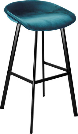 Kick barkruk Finn laag - Velvet Blauw