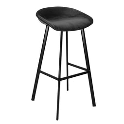 Kick barkruk Finn laag - Velvet Donker Grijs