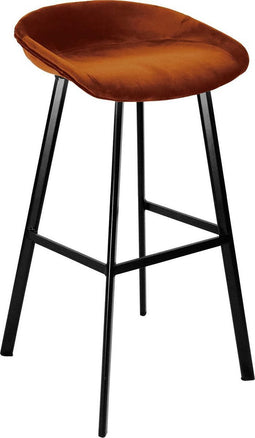 Kick barkruk Finn laag - Velvet Oranje