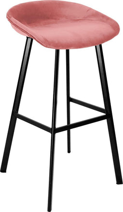 Kick barkruk Finn laag - Velvet Roze