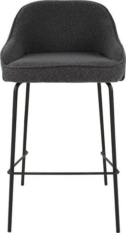 Kick Barkruk Sepp - Bistrostoel - Eetkamerstoel - Bouclé donkergrijs