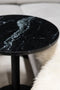 Kick Bijzettafel Marble Rond Hoog - Zwart
