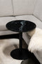 Kick Bijzettafel Marble Rond Hoog - Zwart