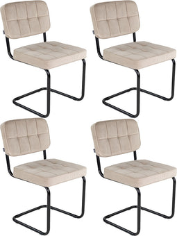 Kick buisframe stoel Ivy champagne - set van 4