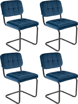 Kick buisframe stoel Ivy donkerblauw - set van 4