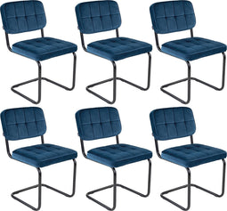 Kick buisframe stoel Ivy donkerblauw - set van 6