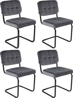 Kick buisframe stoel Ivy donkergrijs - set van 4