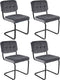 Kick buisframe stoel Ivy donkergrijs - set van 4