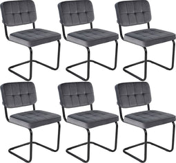 Kick buisframe stoel Ivy donkergrijs - set van 6