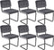 Kick buisframe stoel Ivy donkergrijs - set van 6