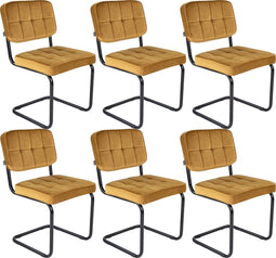 Kick buisframe stoel Ivy goud - set van 6