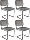 Kick buisframe stoel Ivy grijs - set van 4