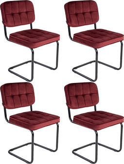 Kick buisframe stoel Ivy rood - set van 4
