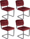 Kick buisframe stoel Ivy rood - set van 4