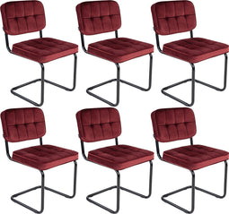 Kick buisframe stoel Ivy rood - set van 6