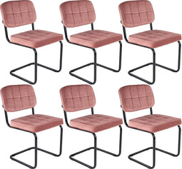 Kick buisframe stoel Ivy roze - set van 6