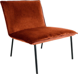 Kick fauteuil Velvet Lola - Oranje