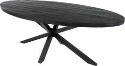 Kick Industrial eetkamertafel Dax ovaal - Zwart - 180 cm