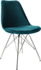 Kick Kuipstoel Velvet Blauw - Chroom Frame