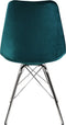 Kick Kuipstoel Velvet Blauw - Chroom Frame