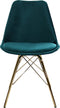 Kick Kuipstoel Velvet Blauw - Goud Frame