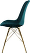 Kick Kuipstoel Velvet Blauw - Goud Frame