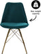 Kick Kuipstoel Velvet Blauw - Goud Frame