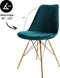 Kick Kuipstoel Velvet Blauw - Goud Frame