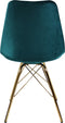 Kick Kuipstoel Velvet Blauw - Goud Frame