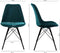 Kick kuipstoel Velvet Blauw - zwart frame | Set van 2