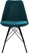 Kick kuipstoel Velvet Blauw - zwart frame | Set van 2
